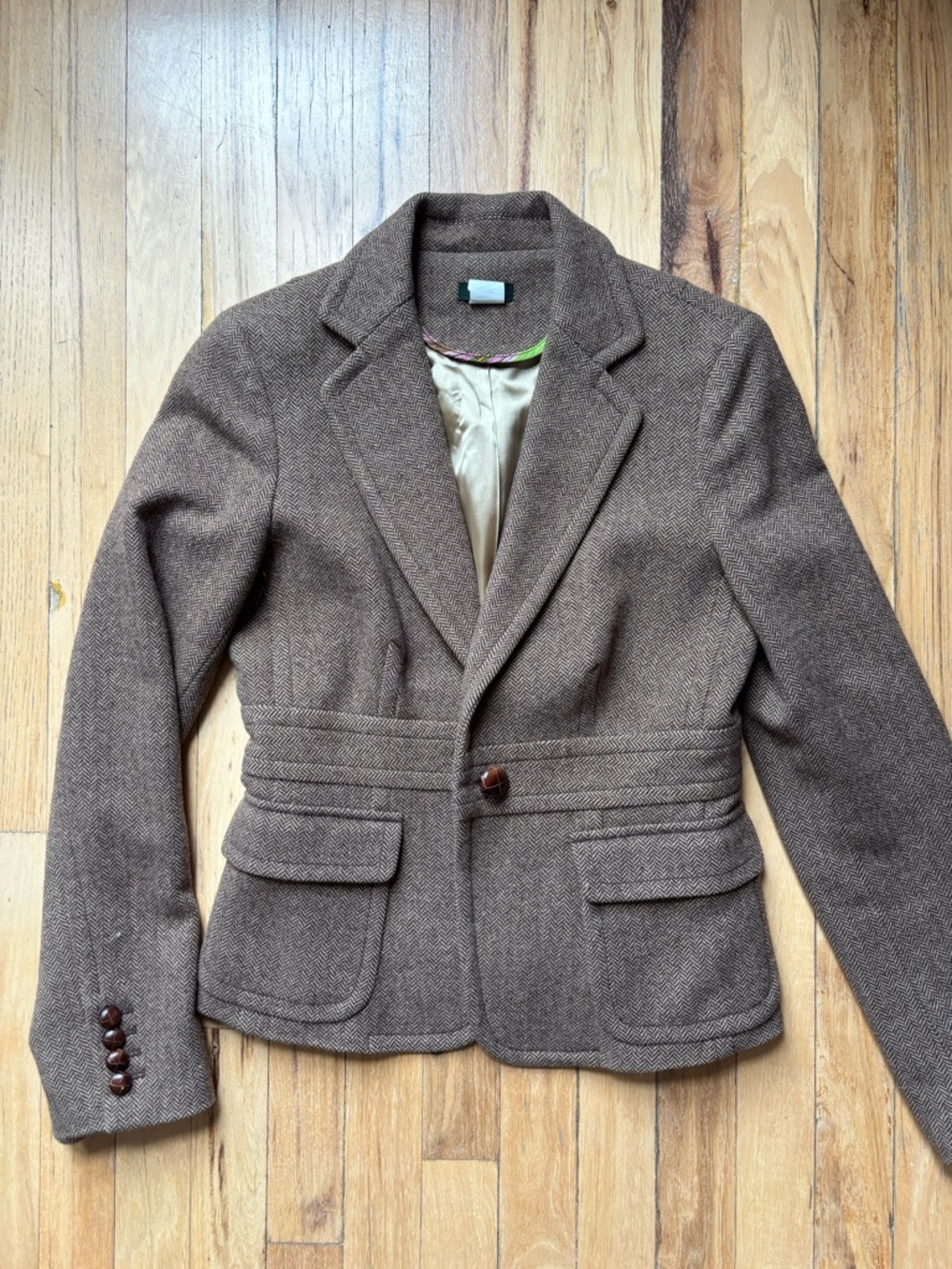 J.Crew Brown Wool Herringbone Women’s Blazer Jacket